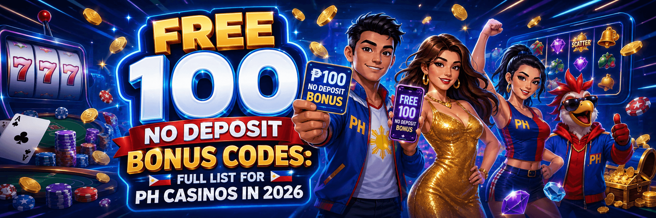 Free 100 No Deposit Bonus Codes: Full List for PH Casinos in 2026